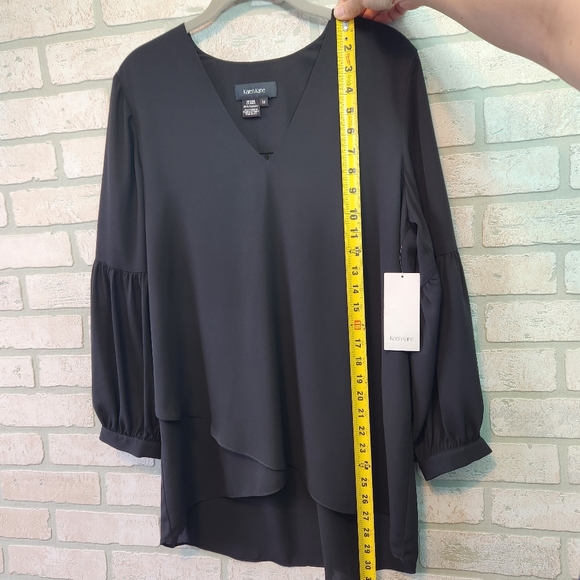 🆕️Karen Kane Womens Black Balloon Sleeve Shirt NWT M Orig.$98 - Picture 6 of 11